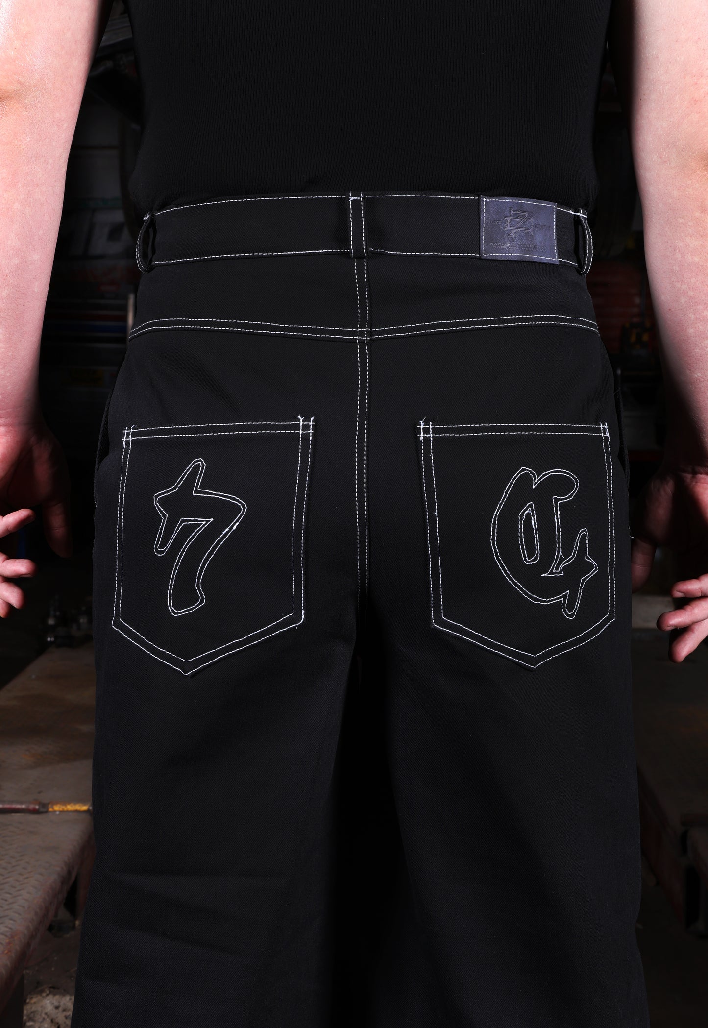 Jeans Black Caucho