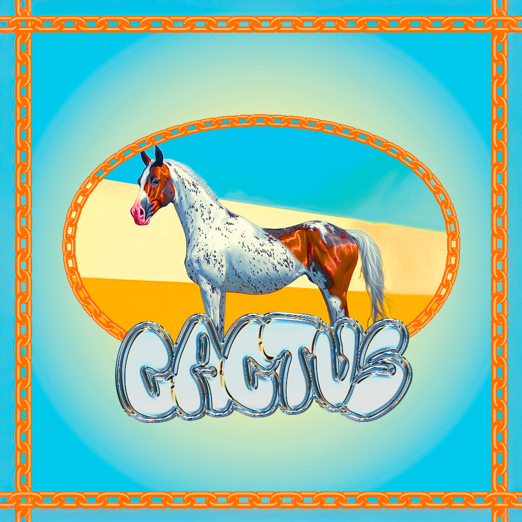 paliacate western con caballo blanco y cafe